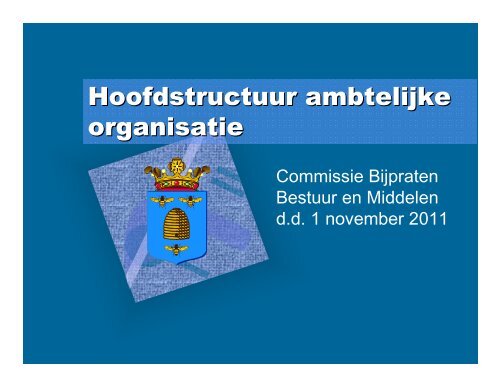 Hoofdstructuur ambtelijke organisatie