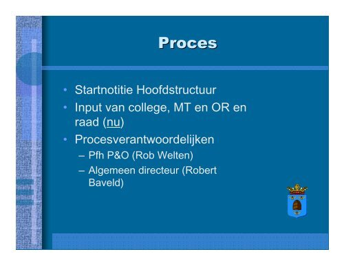 Hoofdstructuur ambtelijke organisatie