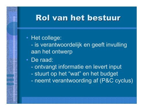 Hoofdstructuur ambtelijke organisatie