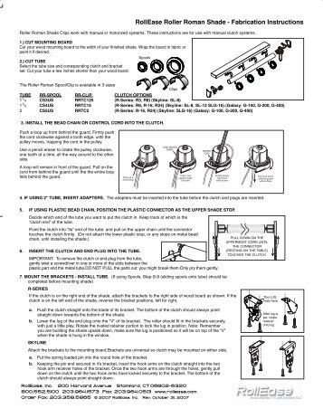 RollEase Roller Roman Shade - Fabrication Instructions