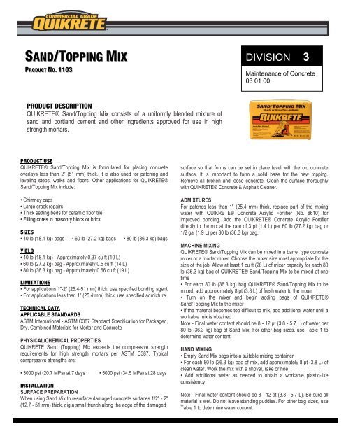 SAND/TOPPING MIX