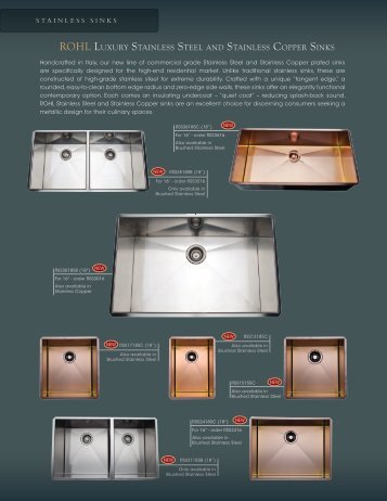 ROHL Luxury Stainless Steel Stainless Copper Sinks