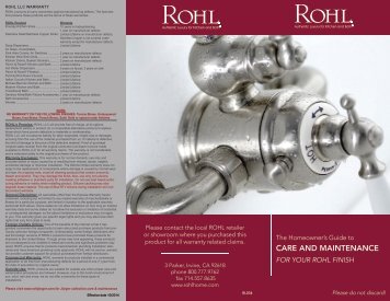 Care and Maintenance - Rohl