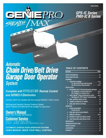 Chain Drive/Belt Drive Garage Door Operator