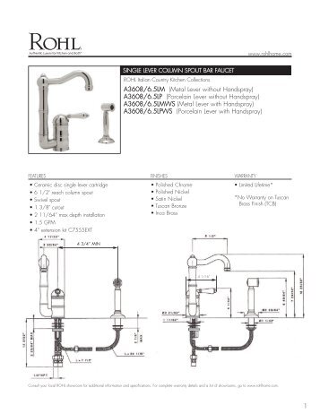 A3608/6.5LP* (Porcelain Lever without Handspray) - Rohl