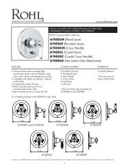 Specifications - Rohl