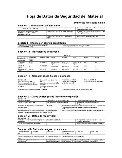 Hoja de Datos de Seguridad del Material