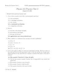 Physics 211 Practice Test 3