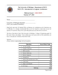 EECS 370 – Introduction to Computer Organization – Exam 1 w