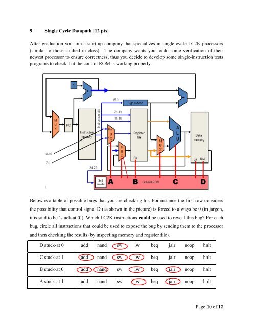 EECS 370 – Introduction to Computer Organization – Exam 1 w