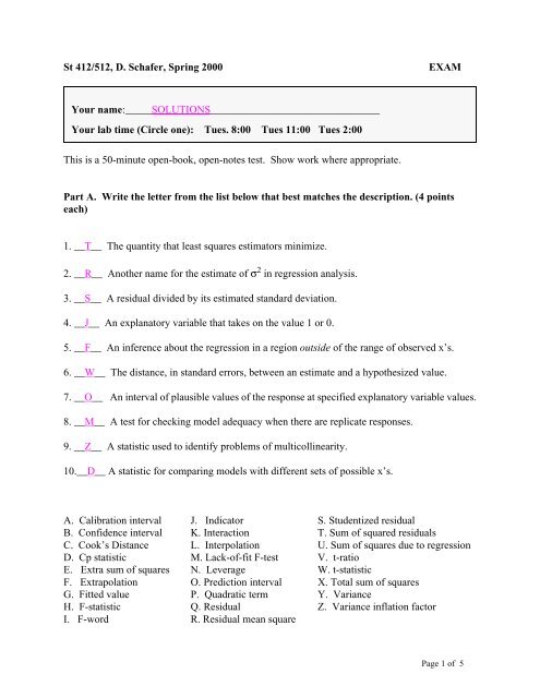 ST 412/512 – Midterm Exam w: Key (00) – Methods of Data Analysis II