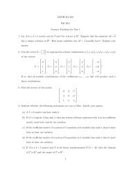 MATH 310-001 – Practice Test 1 (2011) – Linear Algebra