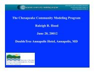 CCMP Activities - Raleigh Hood - Chesapeake Research Consortium