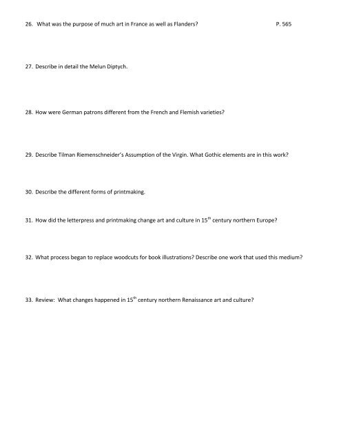 Piety Passion and Politics Reading Questions I Gardner’s Chapter 20