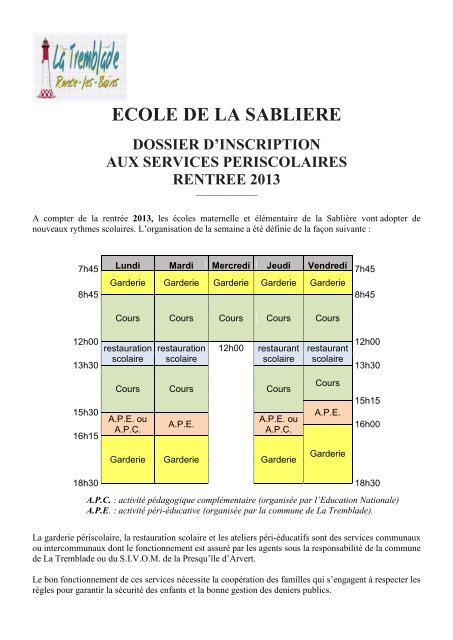 ECOLE DE LA SABLIERE