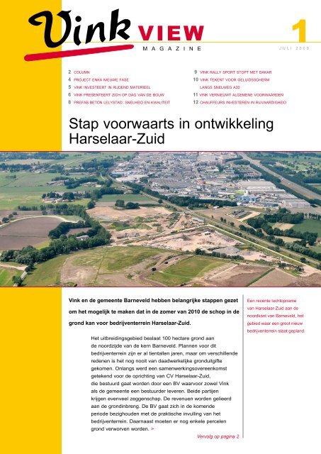 Stap voorwaarts in ontwikkeling Harselaar-zuid - Vink