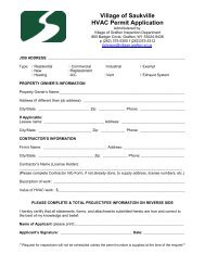 Village of Saukville HVAC Permit Application