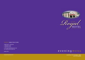 evening menu - The Royal Hotel