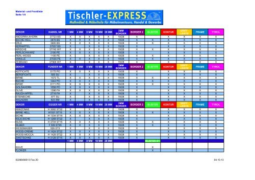 download PDF "Materialliste" - Tischler-EXPRESS