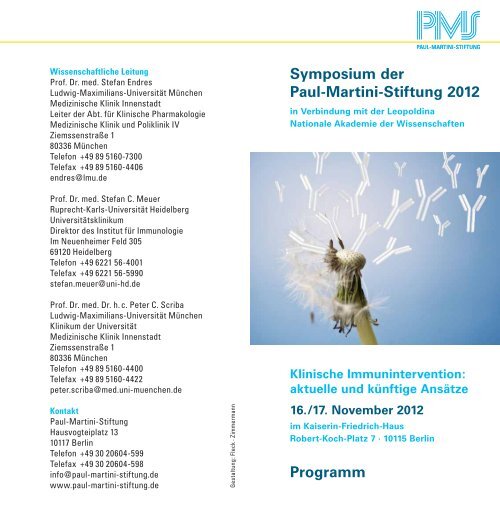 Symposium der Paul-Martini-Stiftung 2012 - Leopoldina