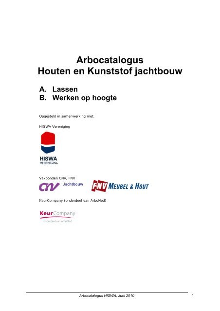Arbocatalogus Houten en Kunststof jachtbouw