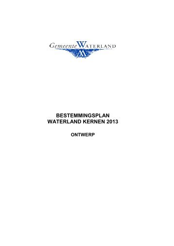 BESTEMMINGSPLAN WATERLAND KERNEN 2013