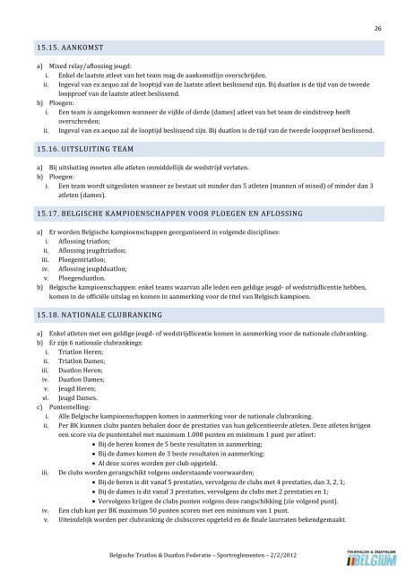 Sportreglementen BTDF - VTDL