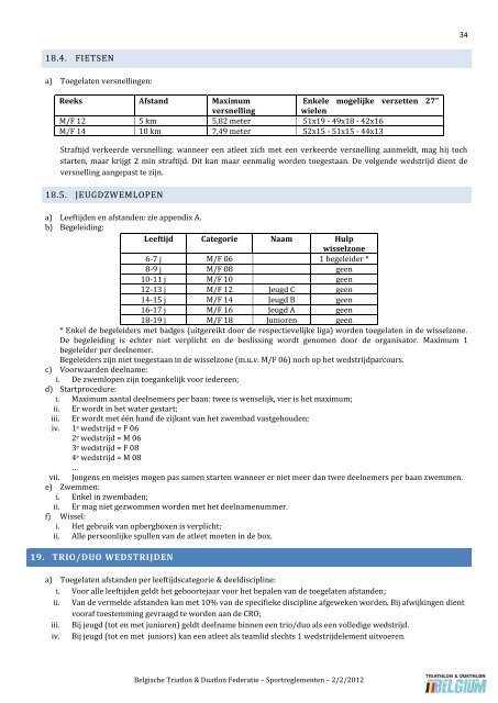 Sportreglementen BTDF - VTDL