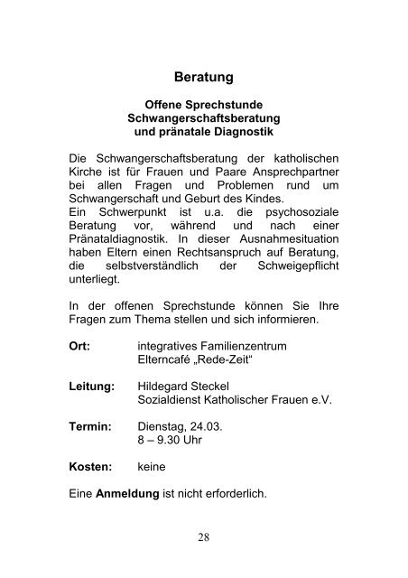 Programm FZ 01.09 - Integratives Familienzentrum St. Christophorus