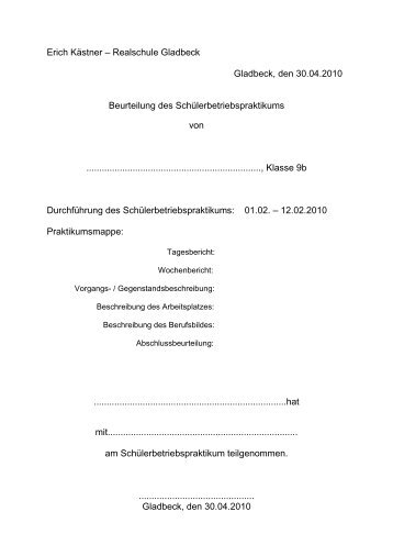 Bewertung - EKR Erich KÃ¤stner Realschule Gladbeck