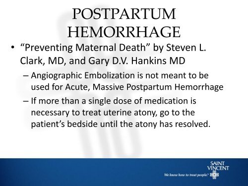 POST PARTUM HEMORRHAGE