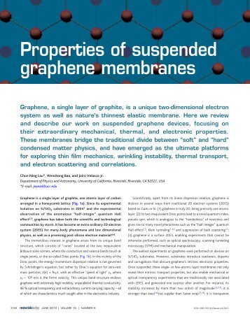 Properties of suspended graphene membranes