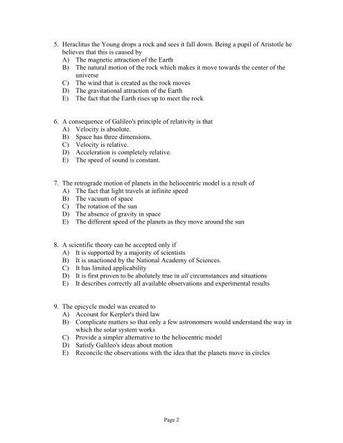 Physics 007 sample midterm #1 (spring 2010)