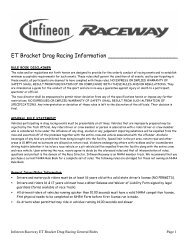 Infineon Raceway ET Bracket Drag Racing General Rules Page 1
