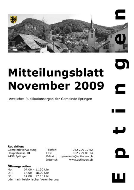 Mitteilungsblatt November 2009 - Eptingen