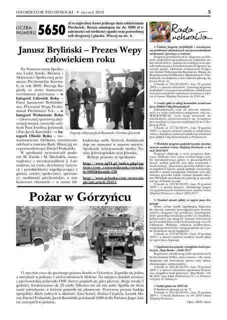 Informator Piechowicki styczeÅ 2010 - Piechowice