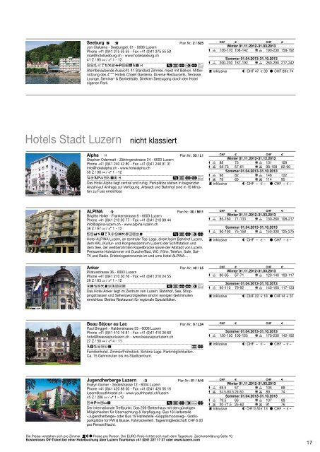 Ihr Geschenk CityCard imWert von CHF 50/€ 42 - Luzern Hotels