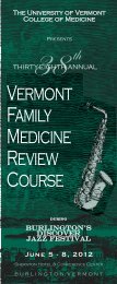 Provided - Continuing Medical Education - University of Vermont