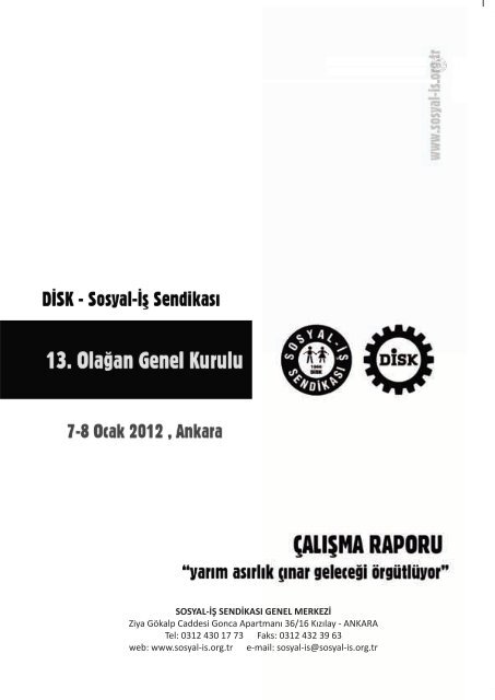 13. genel kurul Ã§alÄ±Åma raporu - Sosyal-Ä°Å