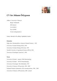 CV for Jóhann Örlygsson