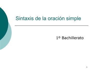 Sintaxis de la oración simple