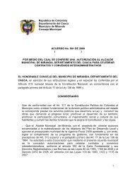 República de Colombia Departamento del Cauca ... - Miranda - Cauca