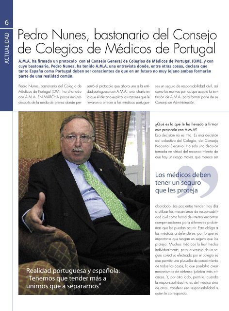 ACUERDO ENTRE A.M.A Y LA ORDEM DOS MEDICOS DE PORTUGAL