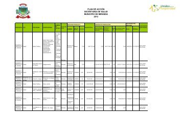 PLAN DE ACCIÓN SECRETARIA DE SALUD ... - Miranda - Cauca