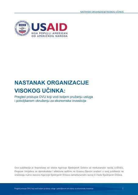 NASTANAK ORGANIZACIJE VISOKOG UČINKA