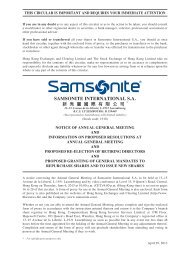 SAMSONITE INTERNATIONAL S.A