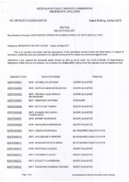 MPSC/D-51/3/2006-2007/33 Dated Shillong 22-Apr-2013 NOTICE REJECTION LIST