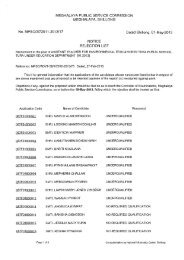 MPSC/3/72011-2012/17 Dated Shillong 01-May-2013 NOTICE REJECTION LIST