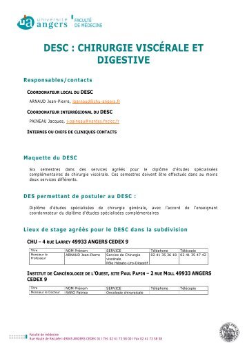 DESC  CHIRURGIE VISCÉRALE ET DIGESTIVE