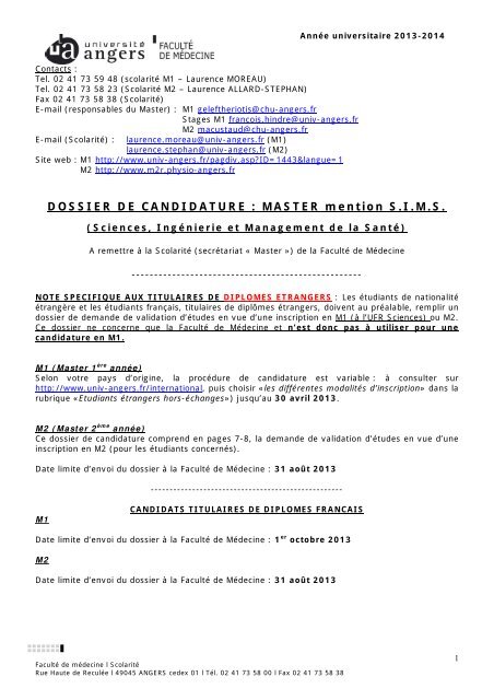 Lettre De Motivation Master Immunologie